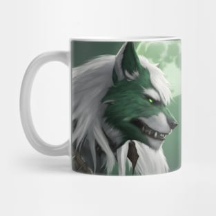 werewolf fantasy art green Mug